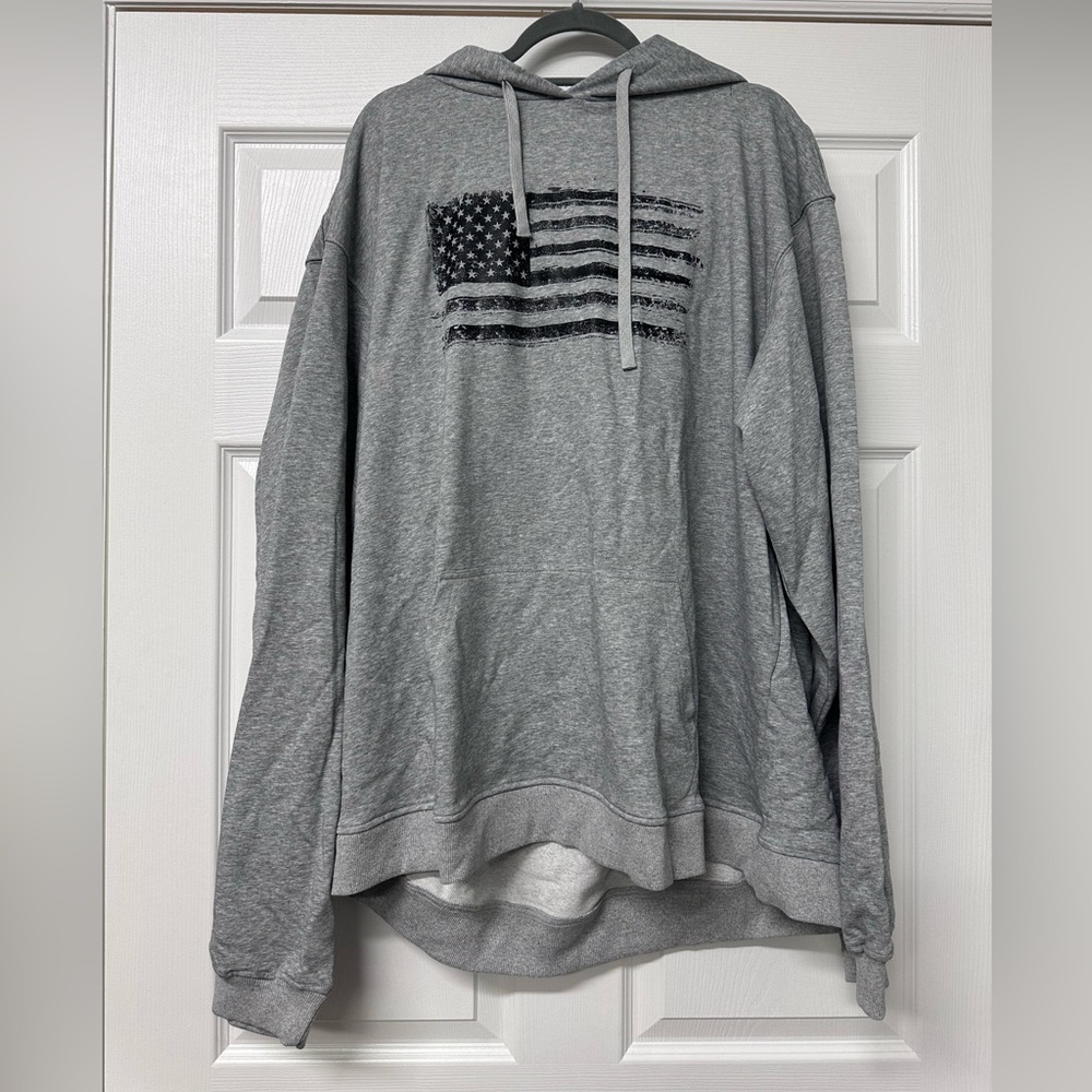 Men’s XXL Gray American Flag Hoodie